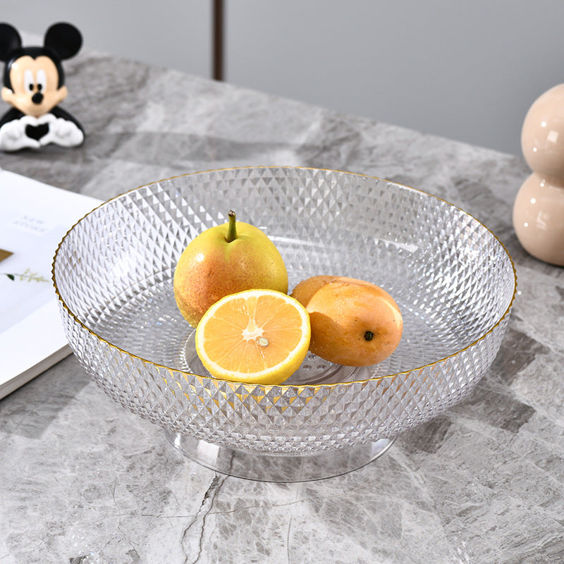 Fruit Plate High-foot Draining Light Luxury High-end Living Room Coffee Table Household Snack Candy Plate Dried Fruit High-value Pendant Plate