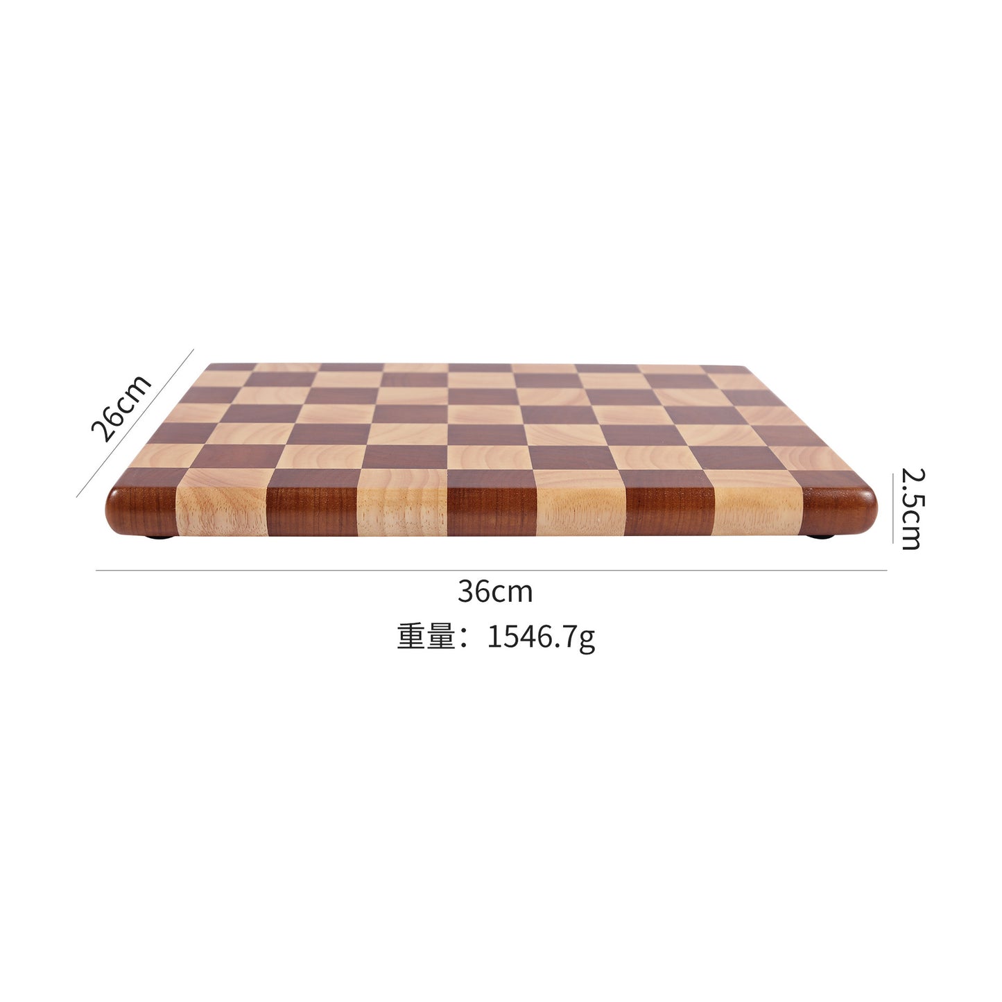Wholesale antibacterial mildew-proof anti-skid rubber wood solid wood splicing checkerboard cutting board solid wood chopping board cutting board