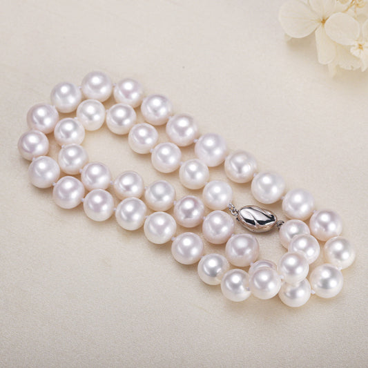 Zhuji jewelry wholesale round freshwater pearl necklace women send mother chain slightly defective real pearl necklace clavicle chain by PDG ibma