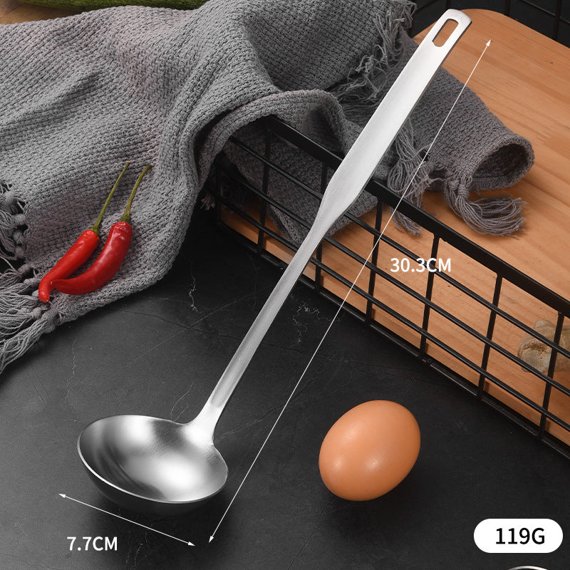 304 Stainless Steel Soup Spoon Hot Pot Colander Household Thickened Large Spoon Long Handle Porridge Spoon Porridge Spoon Drinking Soup Spoon
