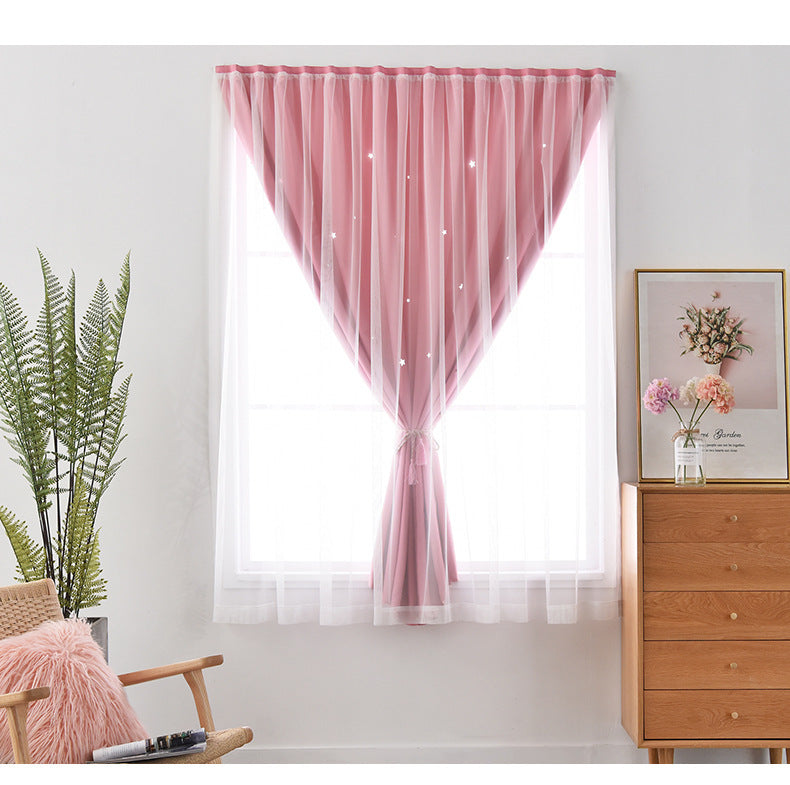 Source manufacturers non-perforated installation curtains hook and loop curtains cross-border foreign trade shading curtains self-adhesive finished products wholesale
