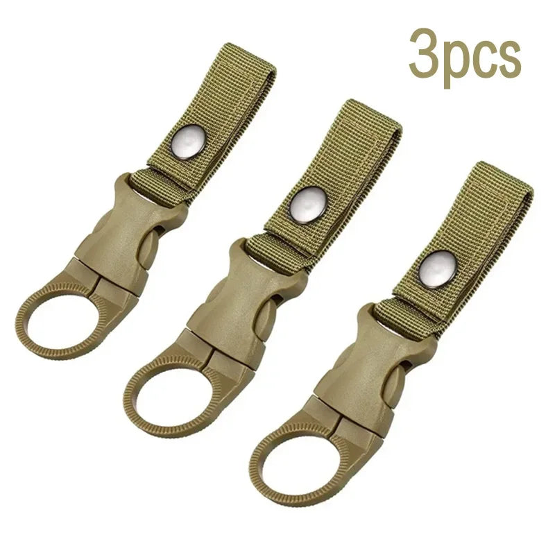 3Pcs Outdoor Tactical Nylon Webbing Water Bottle Clip Multifunctional Climbing Clip Portable Water Bottle Quick Clip Clamp Clip