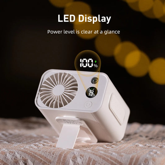 Vissko Outdoor Waist Mounted Fan Polymer Battery Anti Drop Shock Absorption USB Portable with Bladeless Hanging Neck Fan by PDG ibma