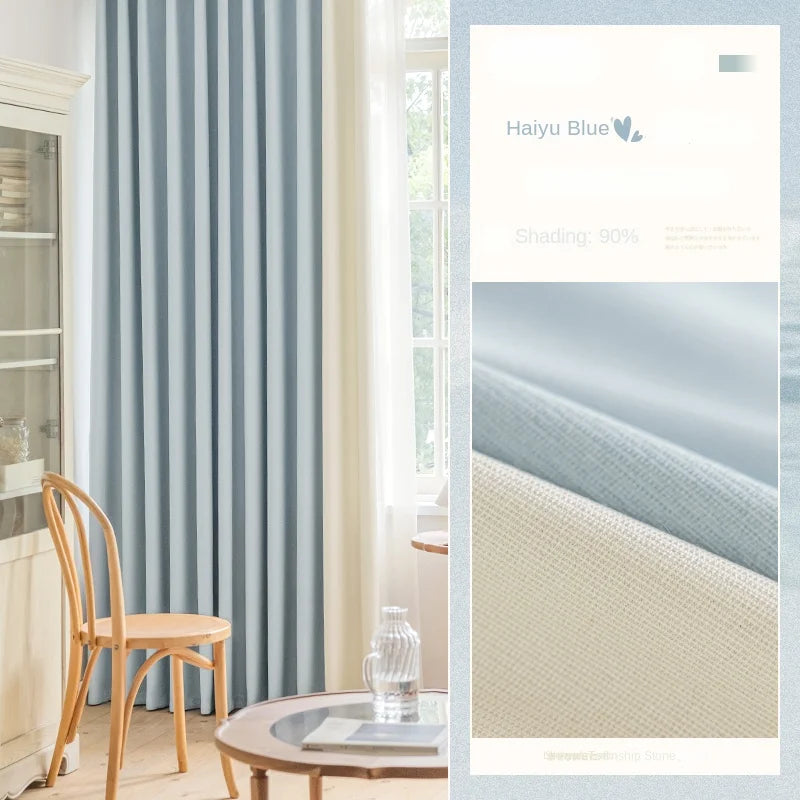 Minimalist Children's Room Drapes Large Area Bedroom Blackout Curtain Home Balcony Bay Window Curtains Modern Living Room Drape