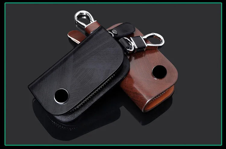 Universal Car Key Bag Cover Case Leather Key Wallet For Opel Chevrolet Jeep Hyundai Ford Mazda Nissan Infiniti Car Accessories