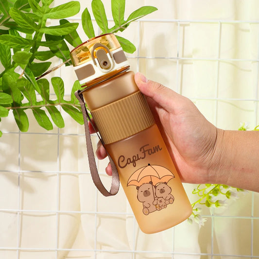 Capybara Sports Water Bottle Leak Proof Colorful Plastic Cup Drinking for Outdoor Women Men Travel Portable Gym Fitness Jugs