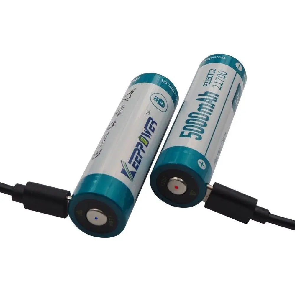 Keeppower P2150TC2 TYPE-C USB 5000mAh 21700 Battery For Flashlight Recargables Baterias