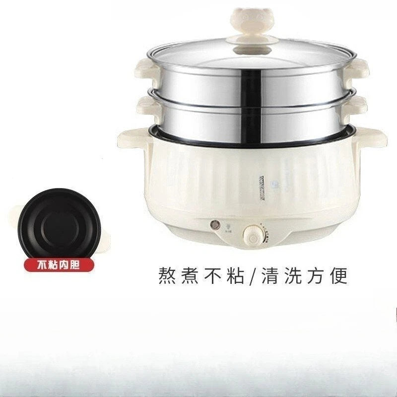 220V Multi Cookers Single/Double Layer Electric Pot 1-2 People Household Non-stick Pan Hot Pot Rice Cooker Cooking Appliances