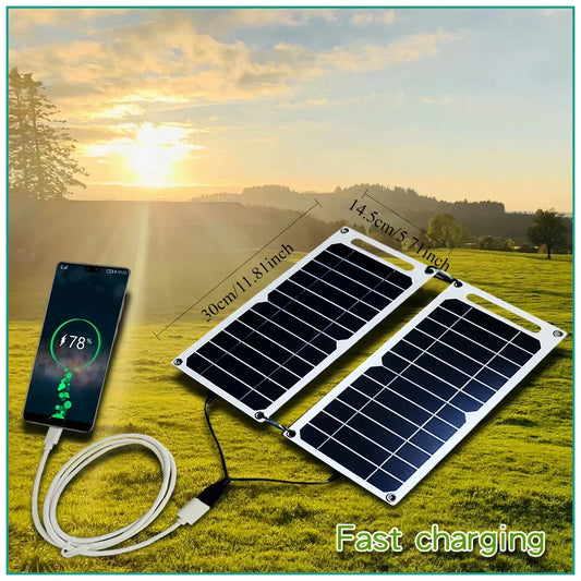 5W 35W 6.8V Portable Waterproof Solar Panel USB Charger for Camping Hiking Phone Battery Bank Mobile Charging