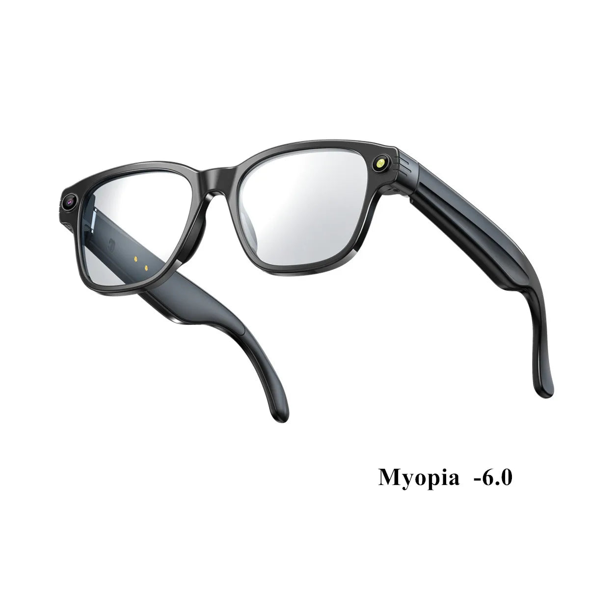 Lunettes vidéo intelligentes pour myopie, stabilisées, enregistrement vidéo, transmission Wi-Fi et Bluetooth, reconnaissance d'objets.