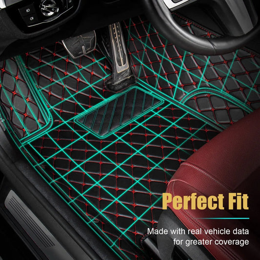 Custom Automotive Car Floor Mats For VW Golf 4 1999 2000 2001 2002 2003 Auto Luxury Leather Men Women Car Mats Full Coverage