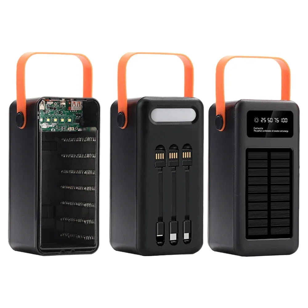 28 Solar 18650 Flat Head Battery Power Bank Welding Free Kit 22.5W Fast Charging Mobile Power Kit Easy Assembly