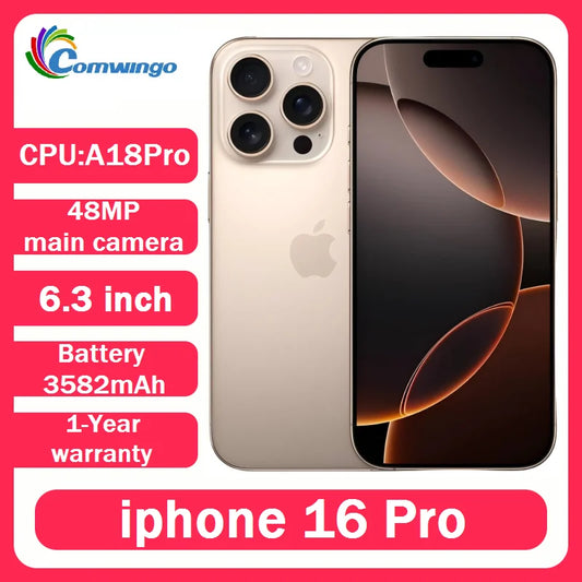 Apple iPhone 16 pro 6.3' Super Retina XDR OLED 8GB RAM 128/256GB Face ID A18pro 5G Unlocked Cell Phone Original 97% New