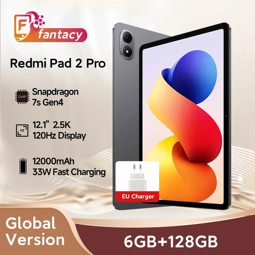 Xiaomi Redmi Pad 2 Pro Global Version Snapdragon 7s Gen 4 12.1" 2.5K Crystal clear Display 33W Fast Charging 12000mAh Battery