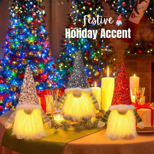 Gnome de Noël LED en peluche, Père Noël, décoration naine sans visage, jouet Joyeux Noël, Noël et Nouvel An, décoration pour la maison