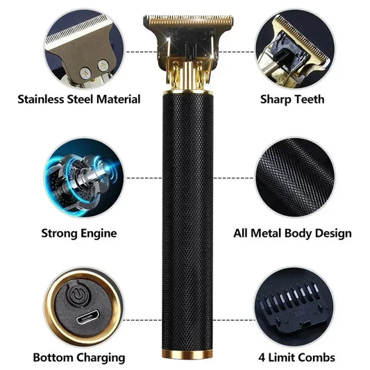 Electric Beard Trimmer for Men, Hair Cutting Machine, Rechargeable Hair Clipper, Barber Electric Shaver, Hot Sale