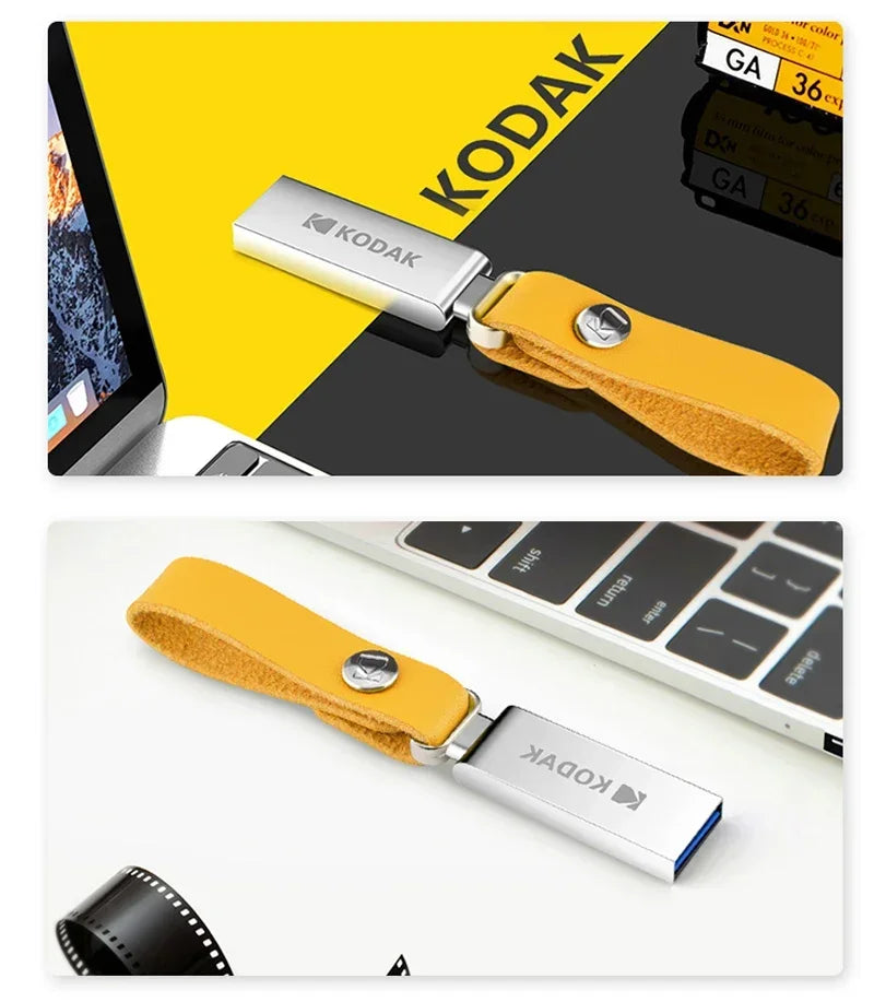 KODAK USB 2.0 Flash Drive 128GB 64GB 32GB Pen Drive Waterproof Mini Memory Stick Leather Metal U Disk