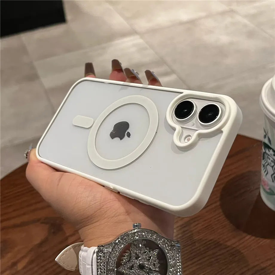 for Magsafe Transparent Case For iPhone 17 16 15 14 13 12 11 Pro Max 16 Plus Air Magnetic Wireless Charge Bumper Cover Cases