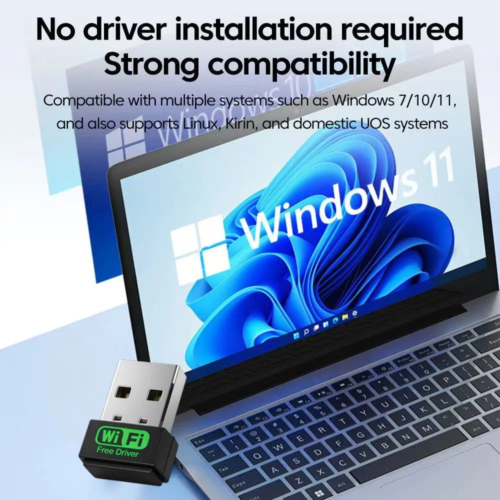 Wireless Network Card 150M Dual Band Wifi Adapter Driver Free For Desktop Laptop