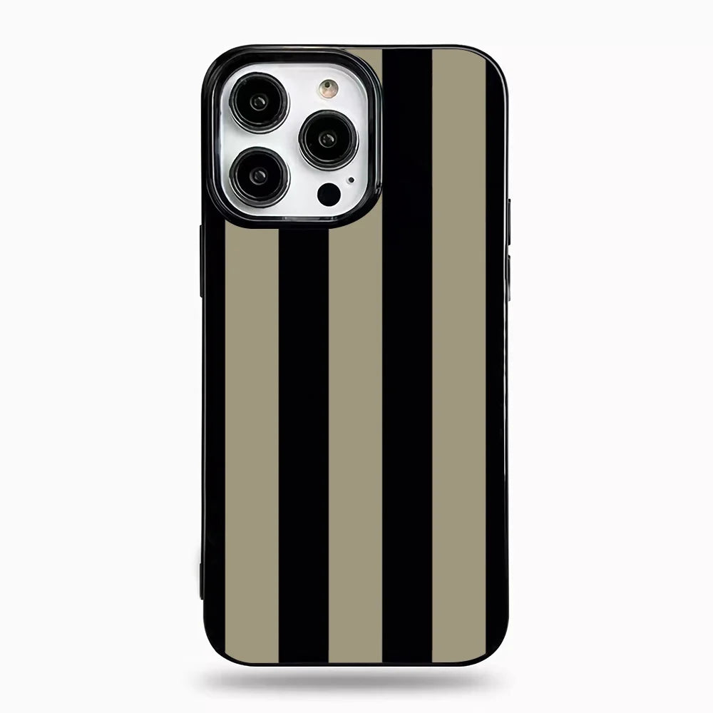 Brown Vertical Stripes Case For iPhone 16 Cases iPhone 15 Pro Max Case For iPhone 14 13 12 11 XS X XR 7 8 Plus Cover Case Funda