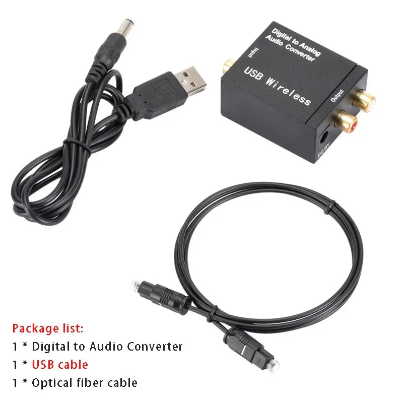 Bluetooth Digital to Analog Audio Converter Adapter For TV Amplifier Decoder Optical Fiber Coaxial Signal to Analog DAC Spdif