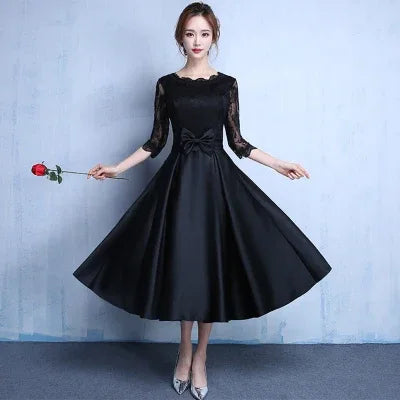 Robe De Roiree Evening Dresses Dongcmy New Fashion Party 2025 Lace Black Plus Size Gala Abiti Da Sera Formal Gowns Customized