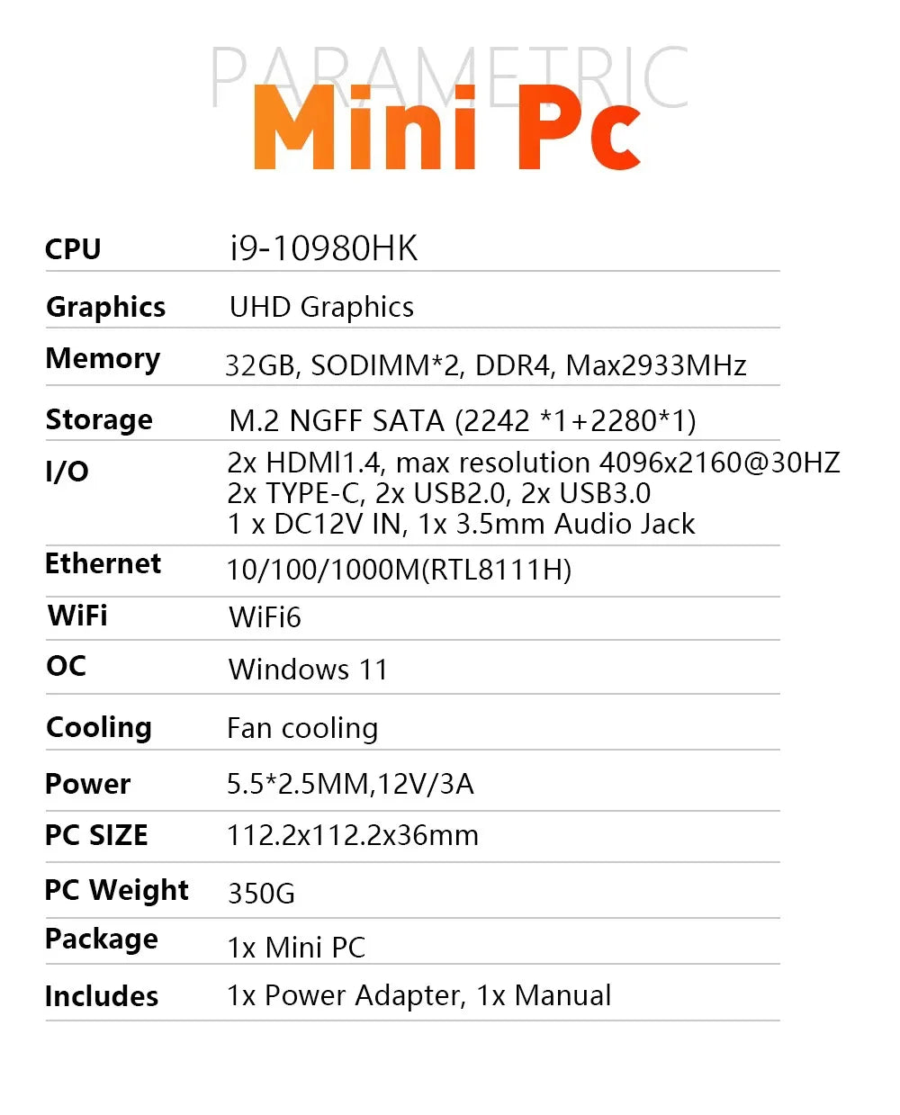2026 Portable Intel Core i9-10980HK Computer Windows11 Pro 32GB RAM 1TB SSD Gaming Computer Dual-Band WiFi6 game Mini Desktop PC