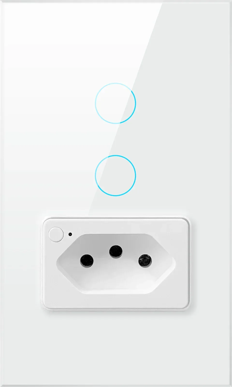AVATTO Tuya WiFi Smart Light Switch with Socket,Brazil Stand 16A Touch Button Wall Switch,Work for Alexa Google Home
