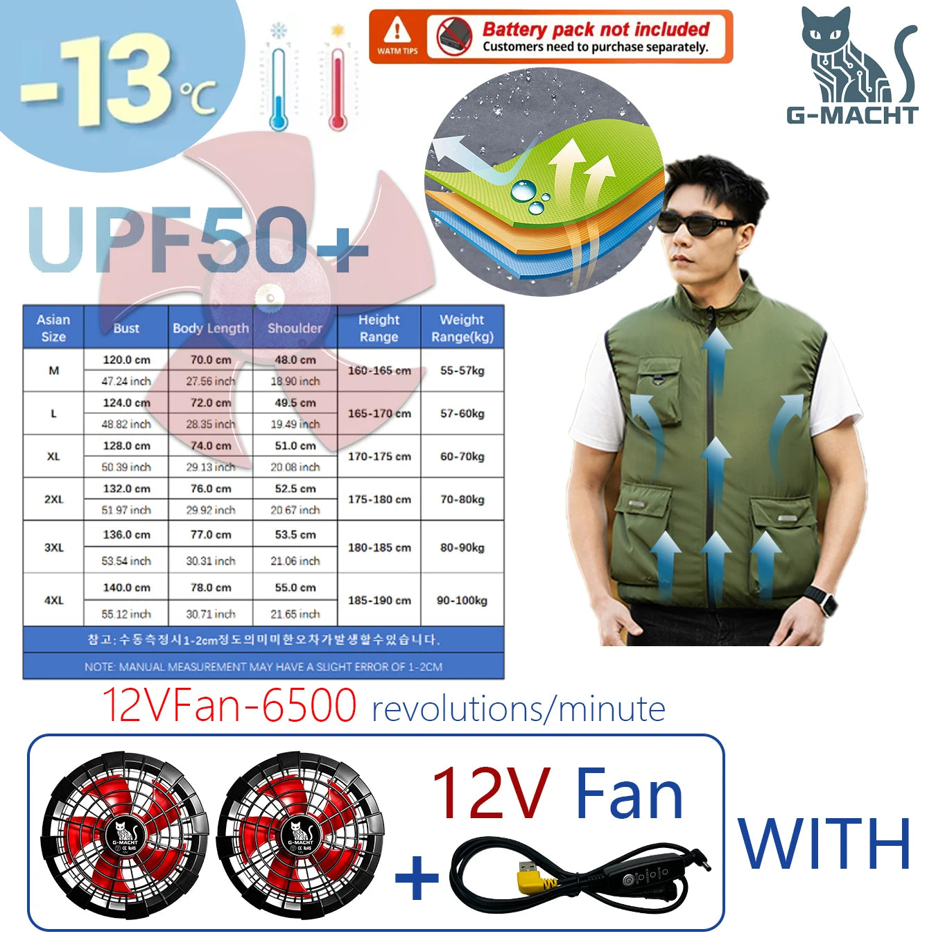 2026 New Cooling Vest Air Conditioner Clothes 3 Gears Wearable Cooling Fan Vest Breathable Sleeveless Workwear For Summer Outdoo