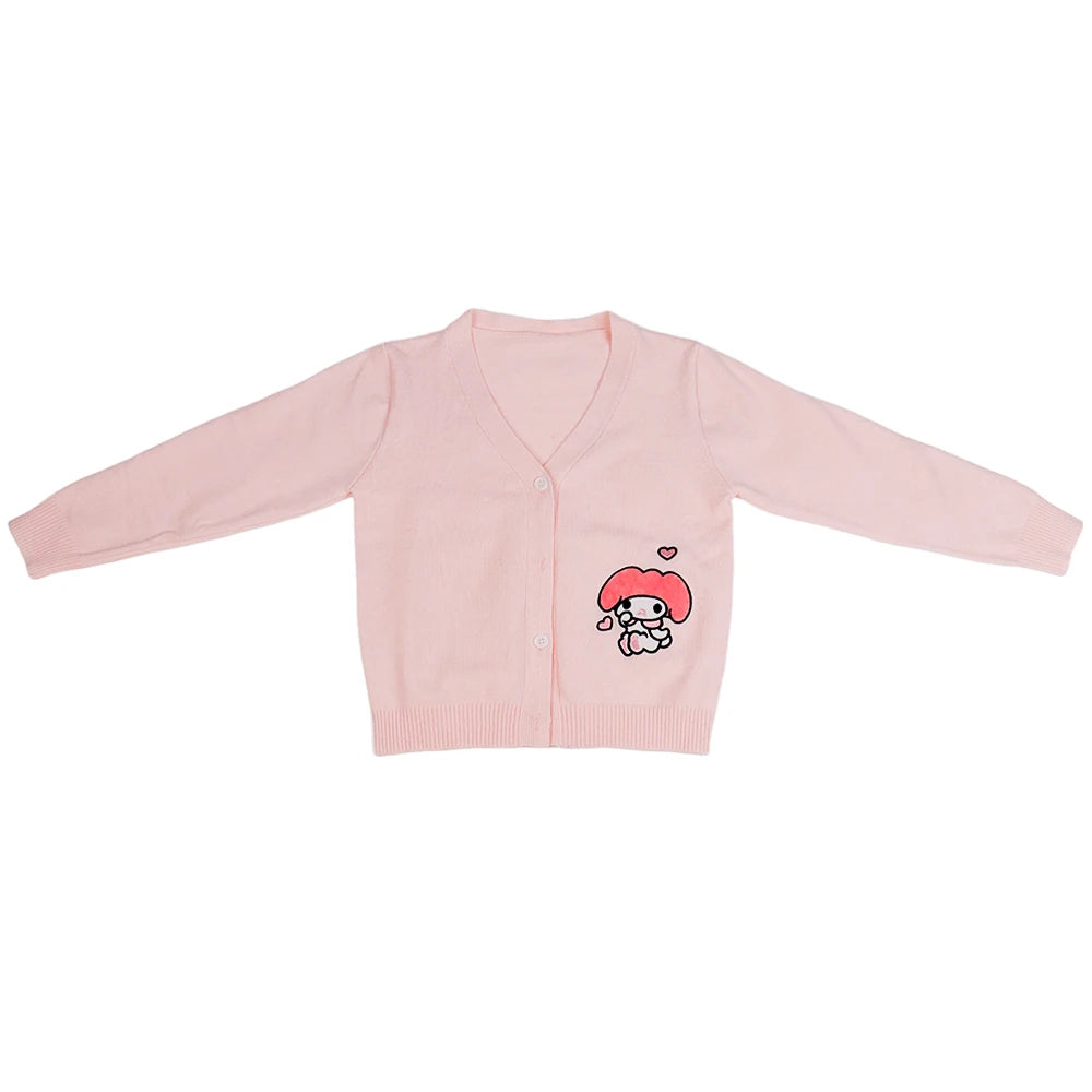 Ensemble enfant Kuromi, jupe plissée, cardigan, pull, style scolaire automnal, style princesse kawaii, uniforme scolaire JK