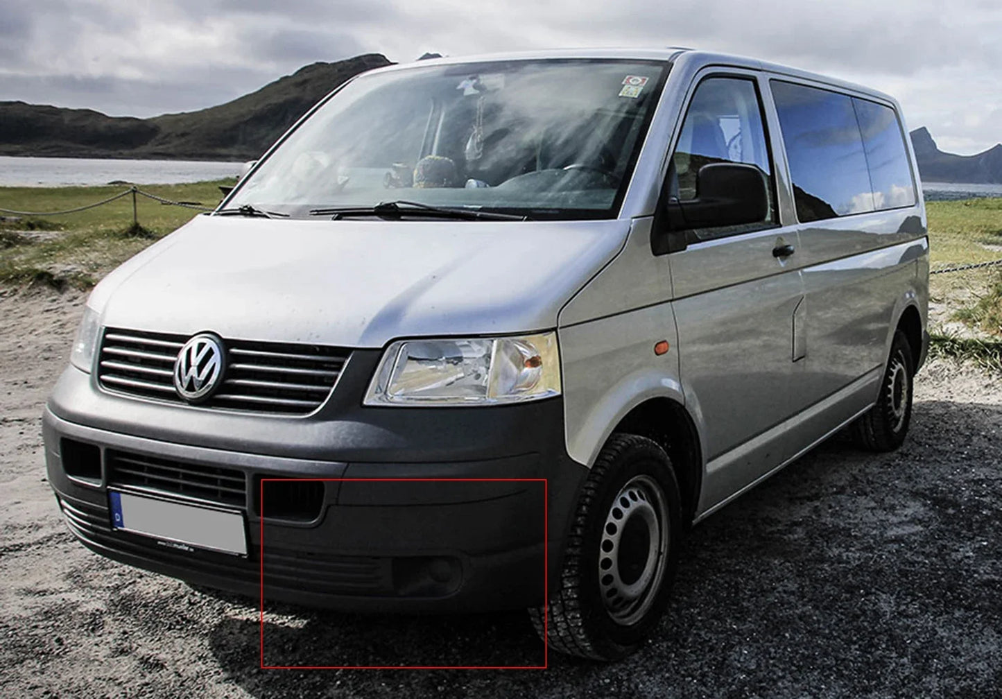 ANGRONG Left & Right Front Bumper Grill Fog Light Cover For VW Transporter T5 2003-2009