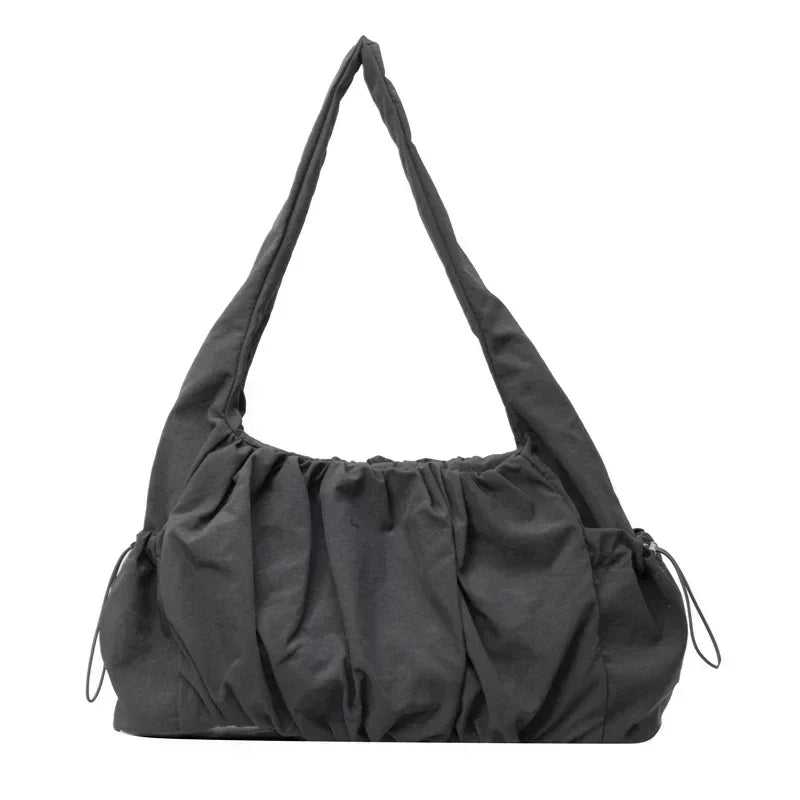 Nylon Cloth Bag Women Tote Bag Large Capacity Summer 2025 New Fashionable women's pleated Outdoor Travel bag Shoulder Bag