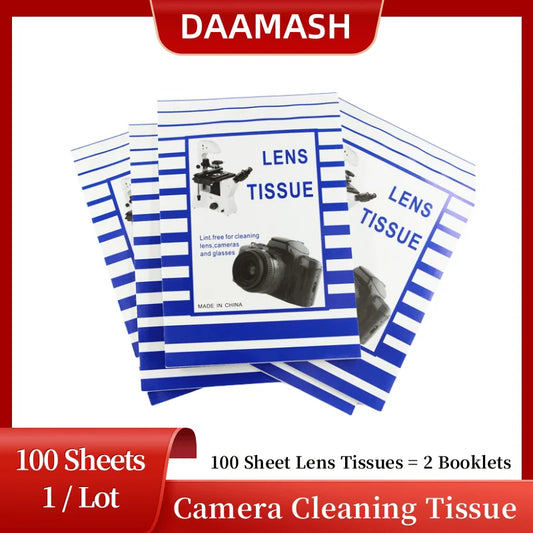 100 Sheets Soft Camera Lens Optics Tissue Cleaning Clean Paper Wipes Booklet
