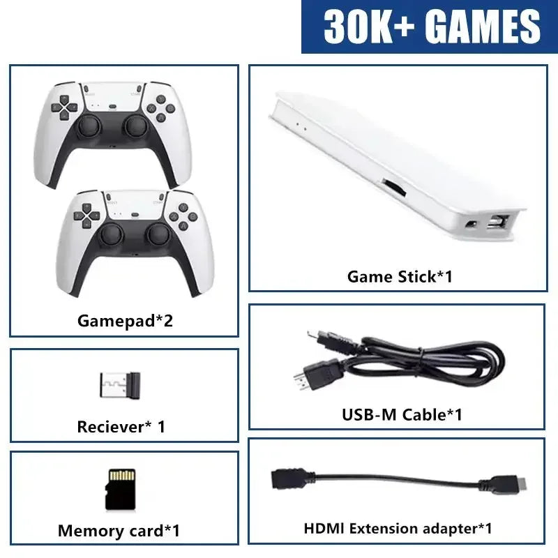 M15 Game Stick Mini TV Handheld Game Console 20000+Retro Game Wireless Gamepads Video Game 64G HD Output Two-player for PS1 Etc