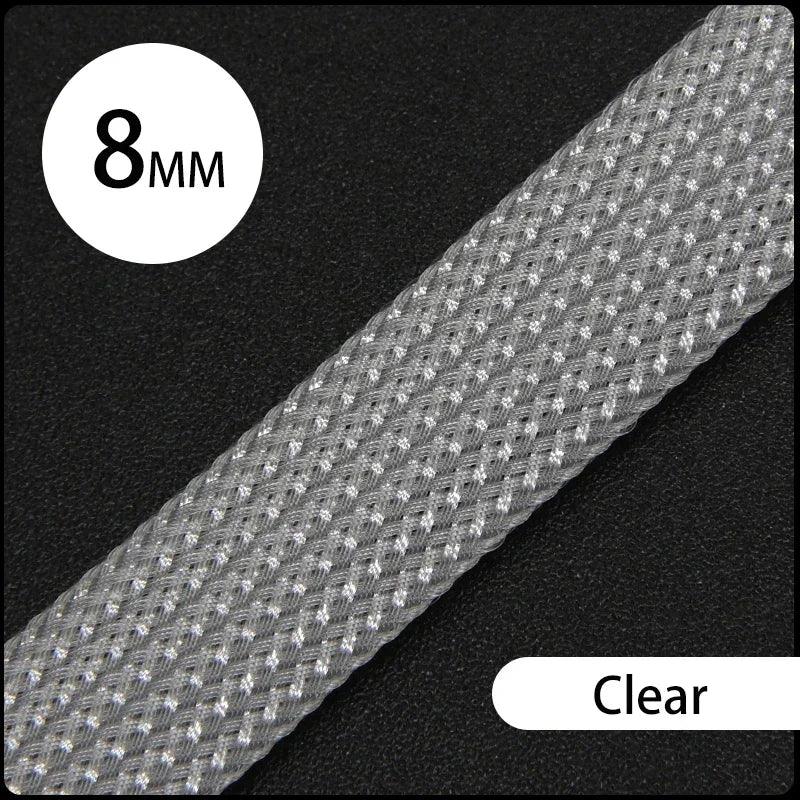 1~50M PET Braid Sleeve High Density 8mm Insulated Expandable Braided Wires Organizer Cable Wrapping Sheath Protector