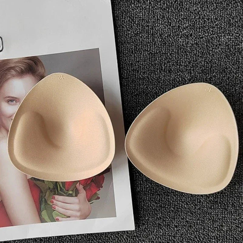 Invisible Triangle Sponge Push Up Bra Pads Women Sexy Inserts Underwear Sponge Swimsuit Bikini Breast Enhancers Chest Cup Pads