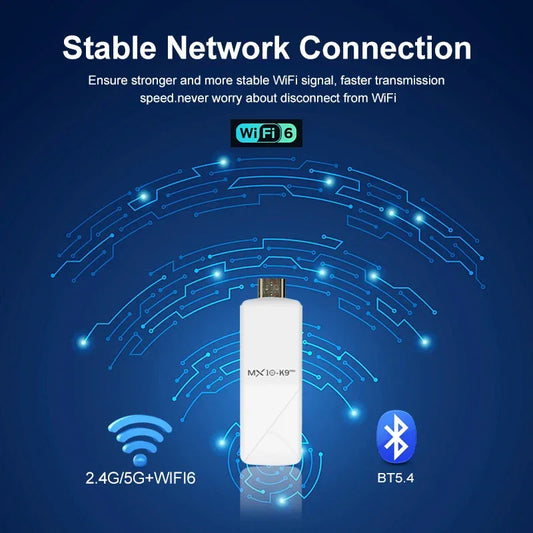 Smart TV Stick MX10 K9PRO Android 13 Dual-Band WiFi2.4G+5G BT5.0 Support Voice Control 2GB+16GB Chromecast TV Stick