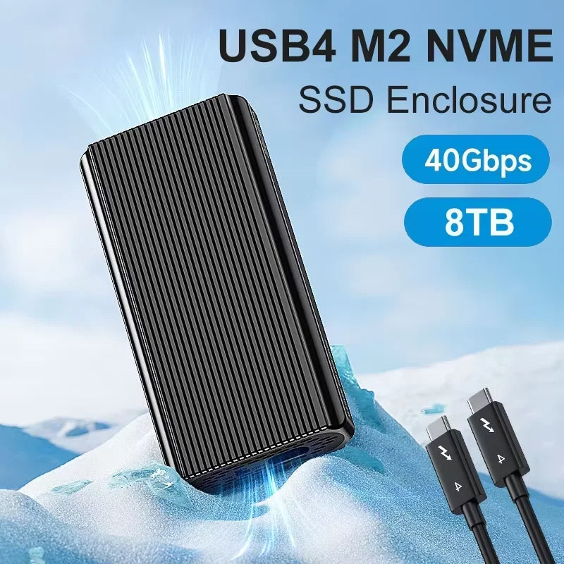40Gbps USB 4.0 SSD Enclosure Thunderbolt USB-C M.2 NVMe SSD Case Compatible with USB 3.2/3.1/3.0 For Macbook iPad Phone Laptop