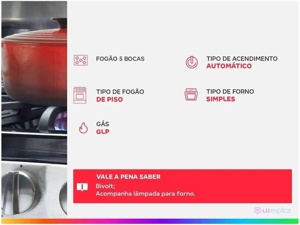 5 Stove Dako Black Automatic Light-Bivolt