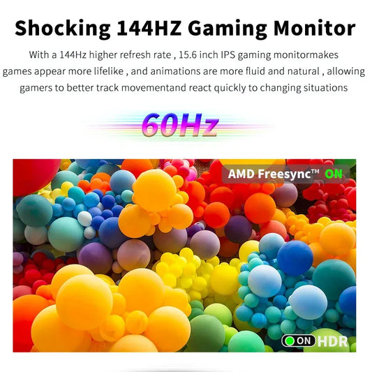 HGFRTEE 15.6inch Portable Monitor FHD-IPS Panel Second Screen for Laptop Gaming Extended Display with Type C HDMI