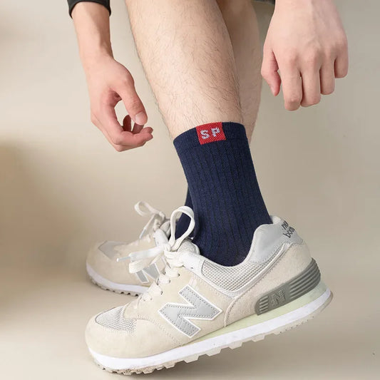 1 Pairs Mens Letters SP Middle Tube Socks Spring and Summer Shallow Low Top Sport Short Socks Trend in Tube Socks Calcetines