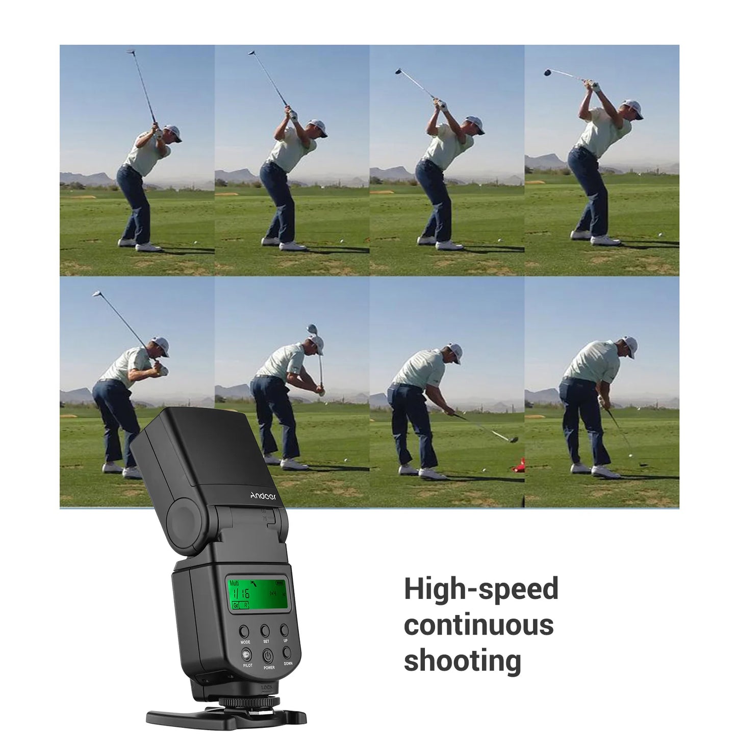 Andoer Flash Speedlite GN40 Adjustable LED Fill Light On-camera Flash With Bracket Replacement for Canon Nikon DSLR Cameras