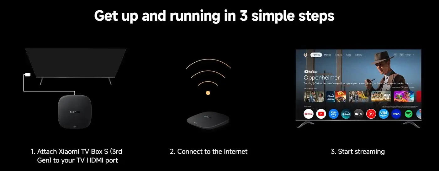 Xiaomi TV Box S 3nd Gen Global Version 2G RAM 32G ROM 4K UHD Dolby Vision HDR10+ Google TV WIFI 6 BT5.2 Google Assistant