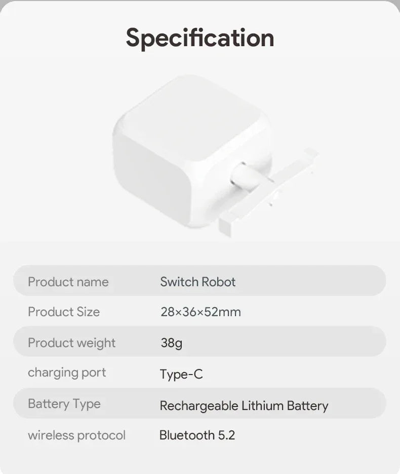 Tuya BLE Fingerbot for Rocker Switch Remote Controller Adjustable Switch Press Robot Support Google Home Alexa Voice Assitant