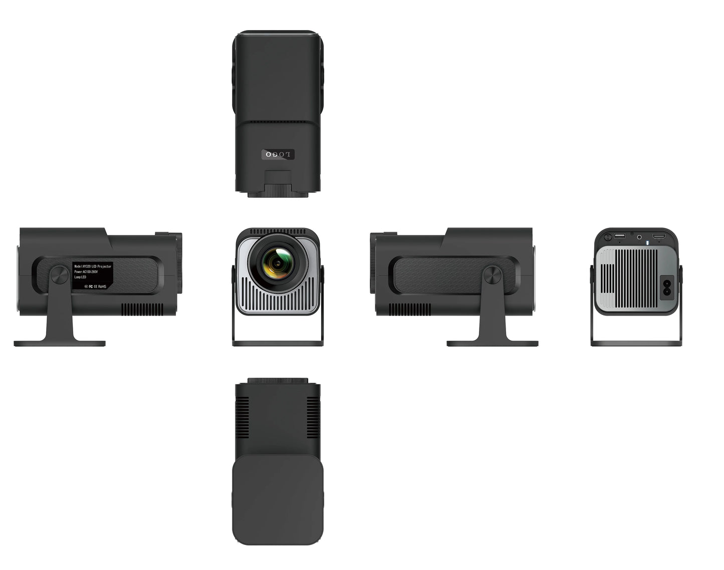 Salange HY320 MINI Android 14.0 Projector LED Beamer Home Cinema 300ANSI 720P WIFI Smart TV HD 1080P 4K Movie