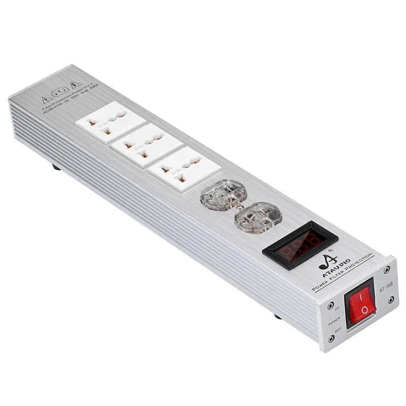 ATAUDIO HIFI Audio Power Filter Noise AC Power Filter Power 1500W 110V-250V Purifier Surge Protection with EU Universal Outlets
