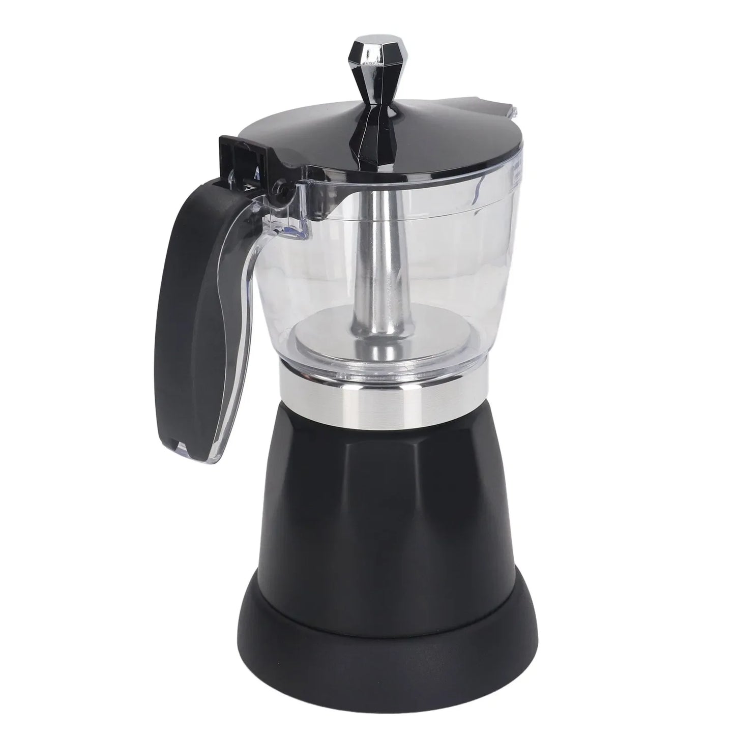 Portable 6 Cup Electric Coffee Maker Transparent Top Italian Coffee Pot Machine 300ML for Home