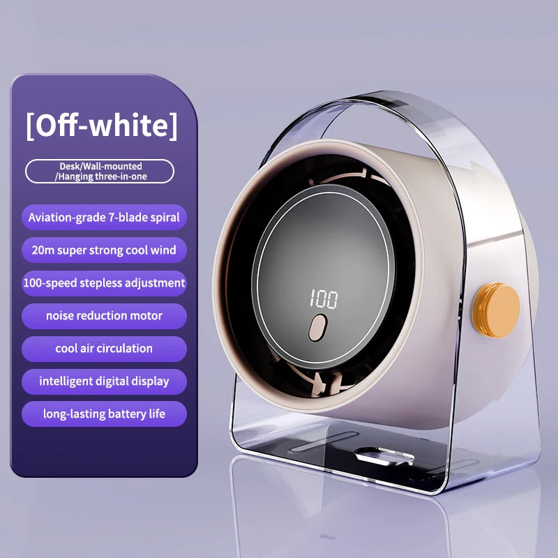 Portable Smart Electric Fan 100-speed Usb Small Fan Mini Office Dormitory Desktop Air Cooler Ceiling Fan Wall-mounted Air Cooler