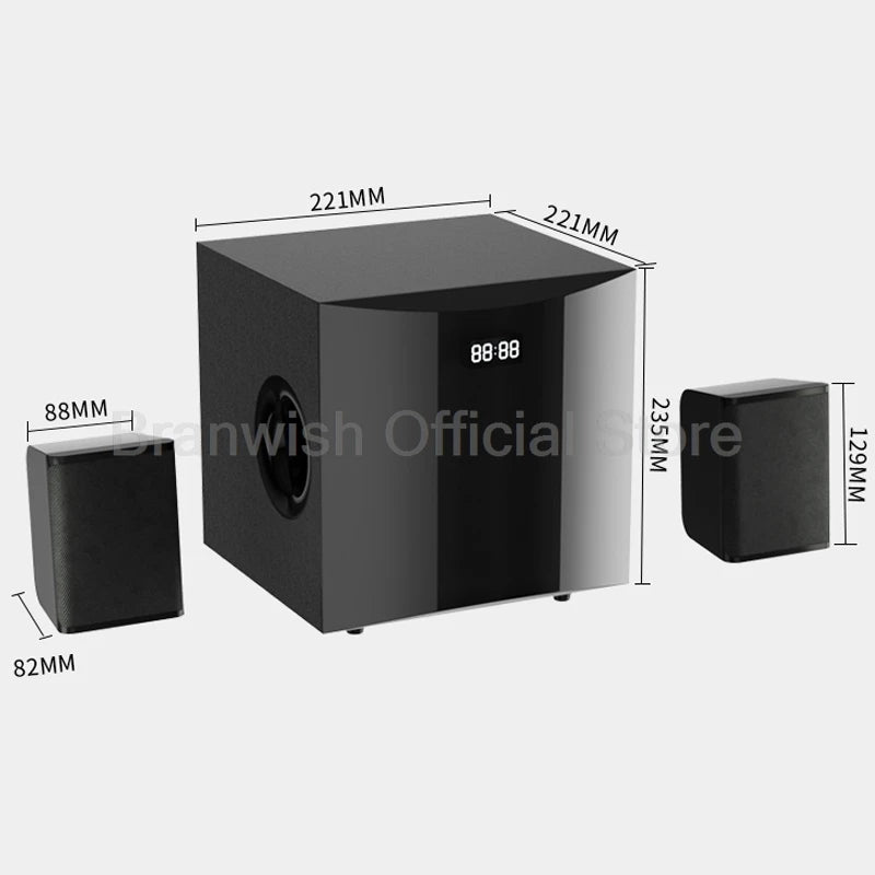 2.1 Sound Box Amplifier 31W High Power Bluetooth Speaker 4 Inch Subwoofer Home Theater Home Cinema 360°Sound System PC Audio Set