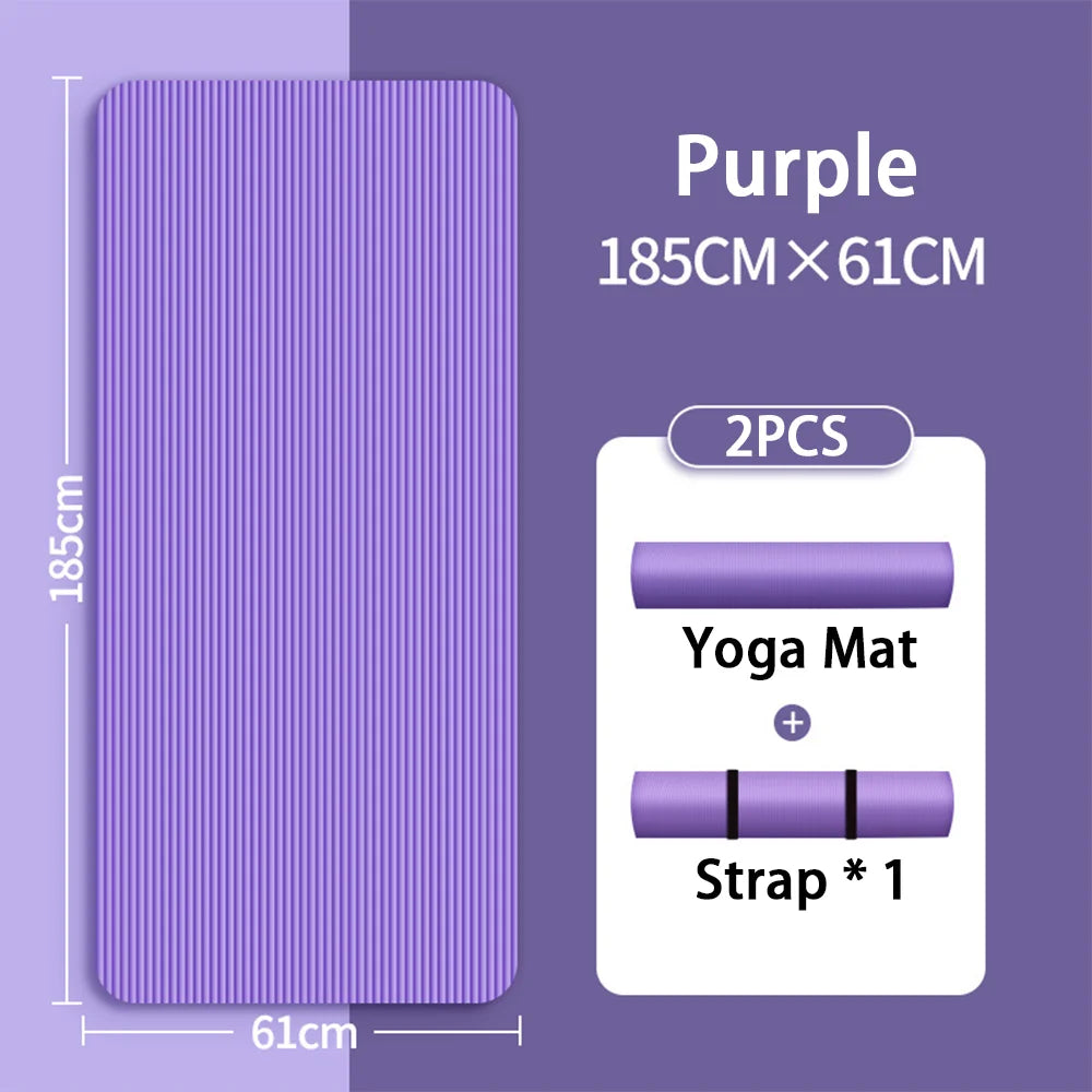 8mm yoga mat, suitable for beginners, lengthened and thickened for exercise, non slip fitness yoga mat for home use 